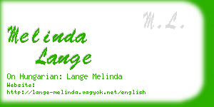 melinda lange business card